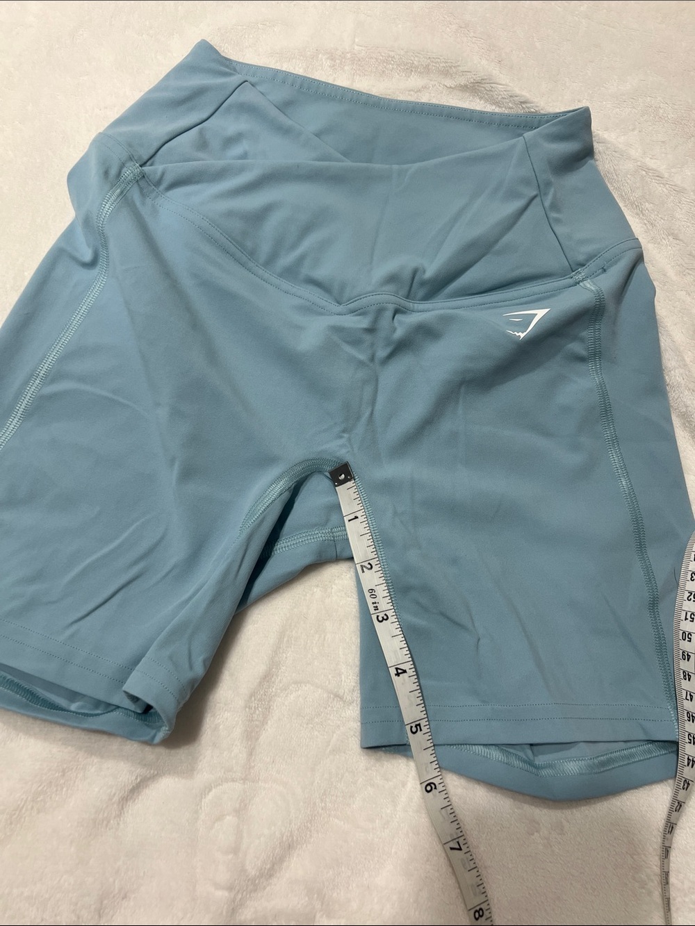 Gymshark High-Waist Bike Shorts in Blue - Picture 8 of 8